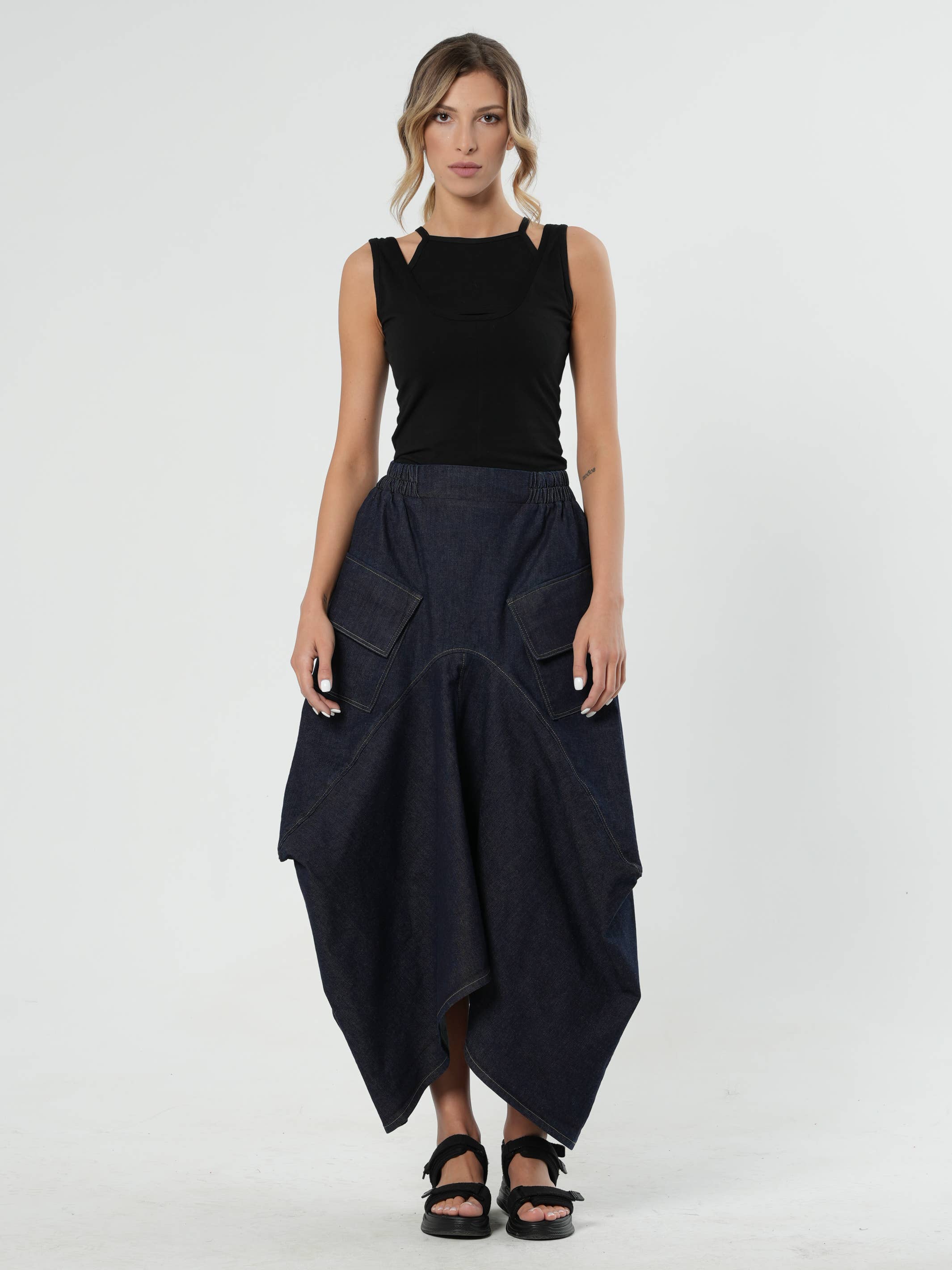 Metamorphoza - Wholesale Skirt - Women's - Denim Asymmetrical Skirt3