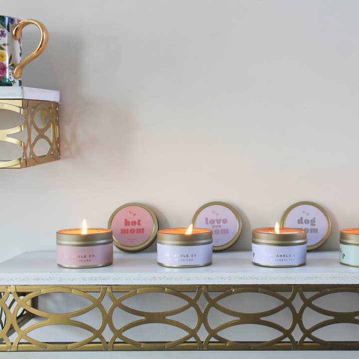 GP Candle Co. - Wholesale Travel candles - Hot Mom Just Because 4 oz. Candle Tin6
