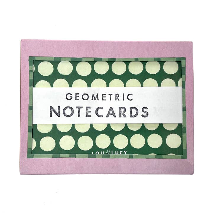 Geometric Notecards Set of 12 for wholesale by LOU & LUCY PAPER GOODS
