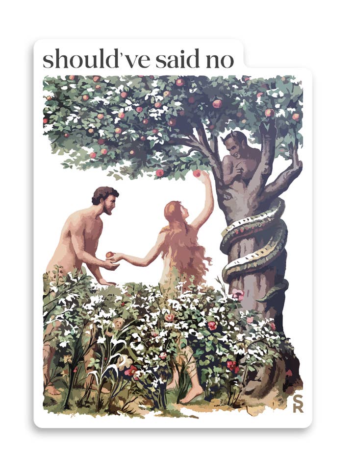 Hätte Nein Sagen Sollen - Adam und Eva Aufkleber für den Großhandel von Sock Religious