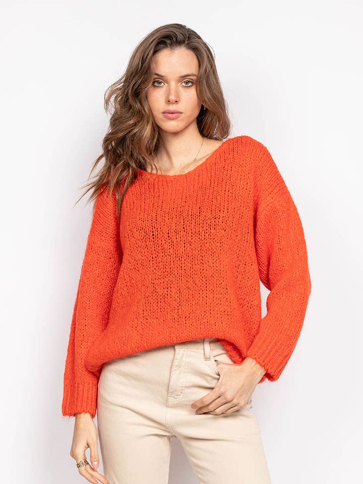 V-hals mohair sweater for engroshandel hos P&R STAR