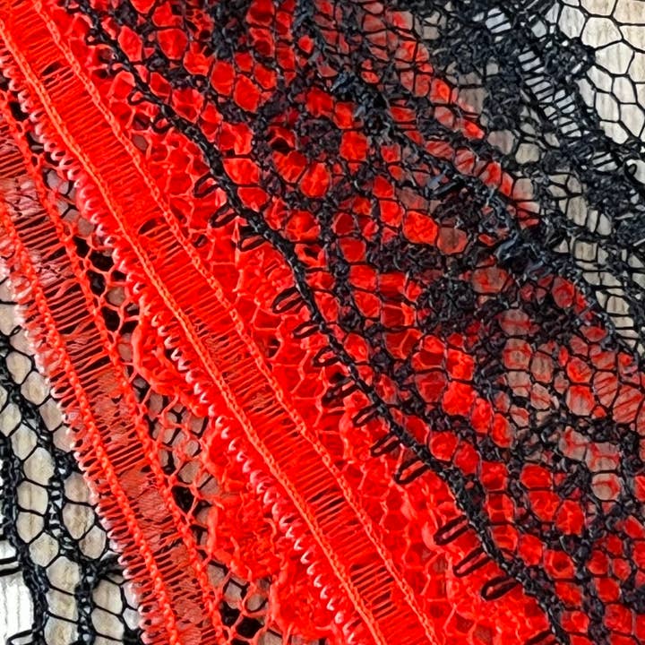 Open Window Studios - Wholesale Tassel Earrings - Halloween Lace Tassel Earrings Red and Black1