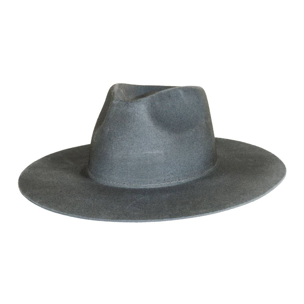 American Hat Makers - Wholesale Fedora - Unisex - 100% Wool Felt Flat Brim Fedora Hat - Style Rancher31
