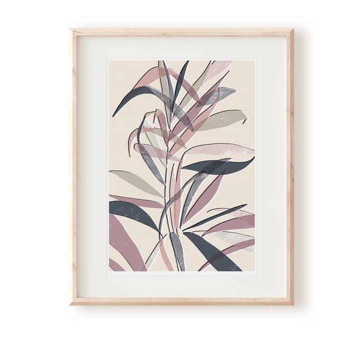 Cascade Palm No. 1 Art Print - Abstract Minimalist Botanical for wholesale by Rachel Mahon Print