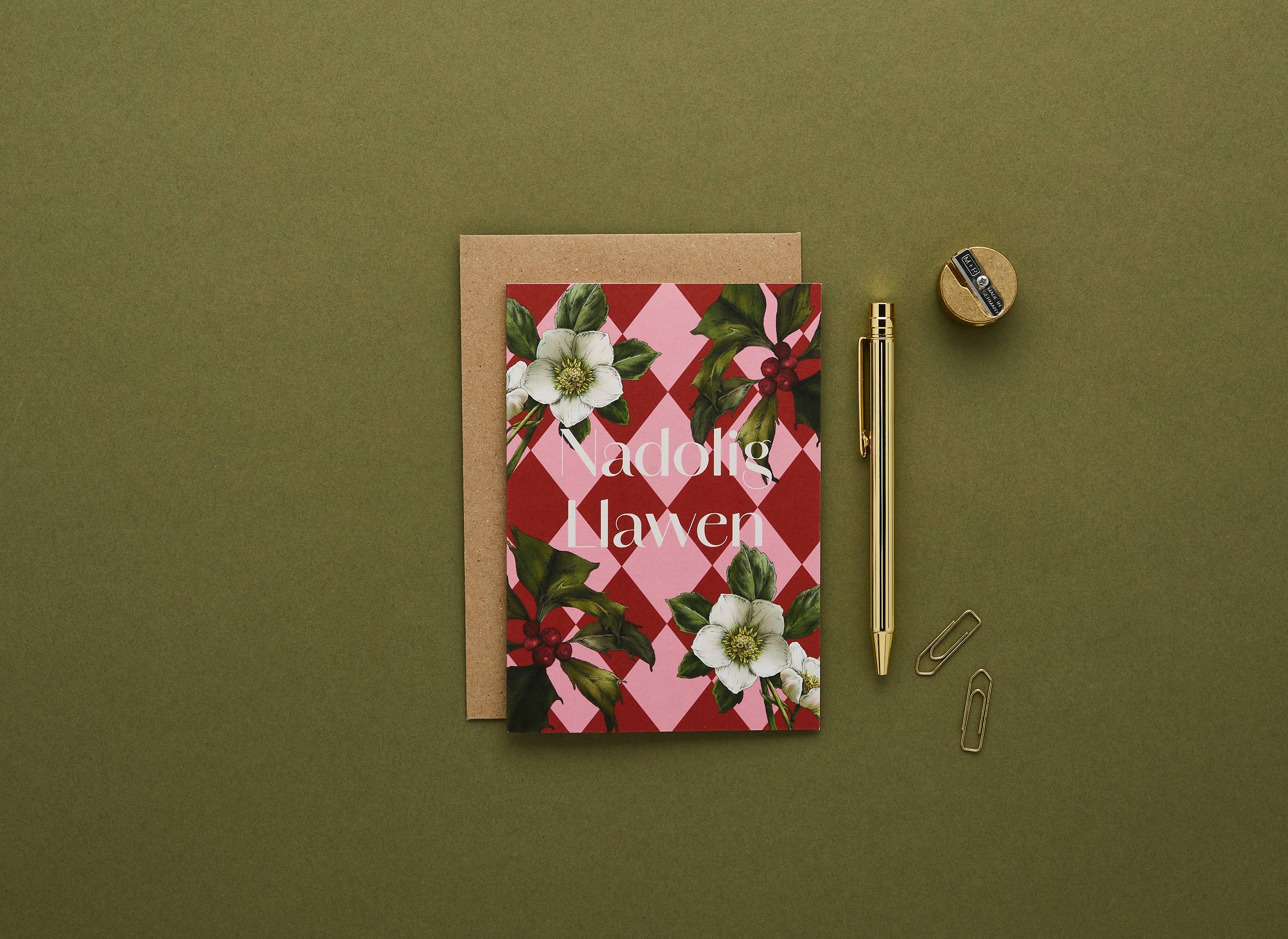 Catherine Lewis Design - Wholesale Christmas card - Nadolig Llawen - Carnivalesque -Cymraeg/Welsh Christmas Card