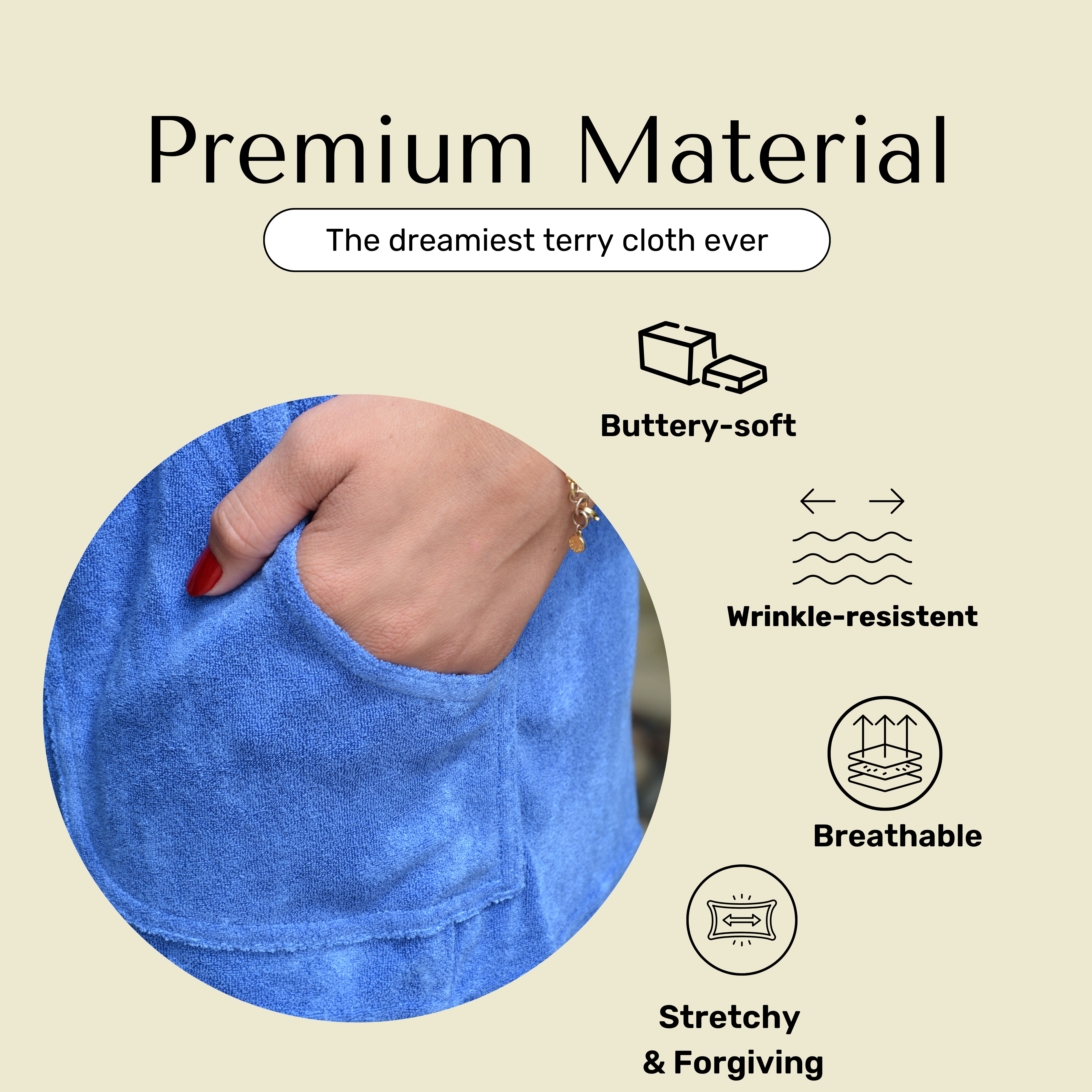 Bette - Wholesale Lounge Set - Women's - Cabana Blue Terry Cloth Shorts Set | Relaxed Lounge Style4