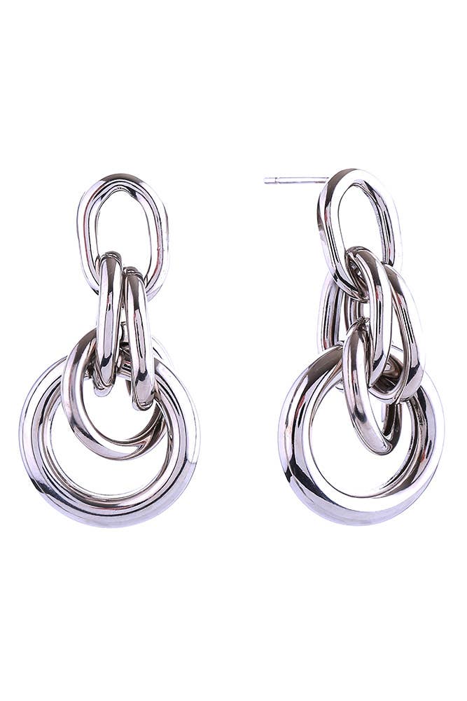 Hana - Wholesale Dangle Earrings - 14K Double Door Knocker Post Earrings1