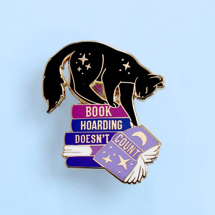 Glitter Punk – wholesale Lapel pin/button – Book Hoarding Doesn’t Count Enamel Pin3
