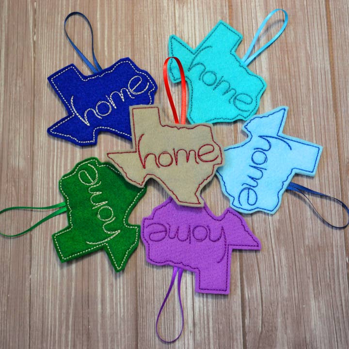 SewMuchMoreStore - Wholesale Ornament Set - State Felt 'home' Ornament - Color Pack 2 - Holiday Ornament