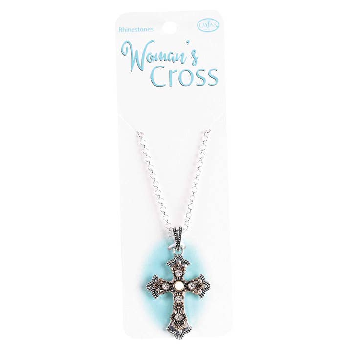 Necklace Western Bud Cross 2Tone 18L for wholesale by Dicksons