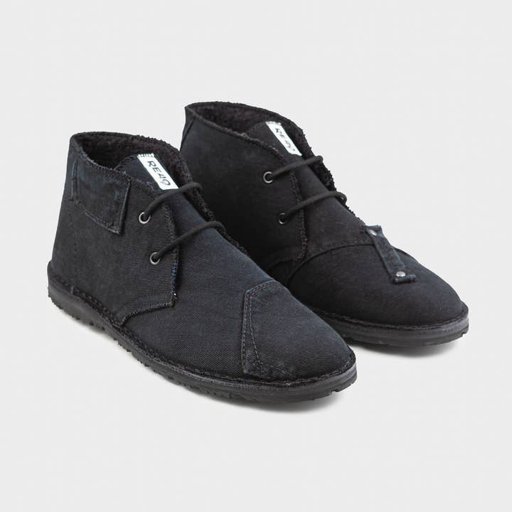 RE49 KOLLEKTION JEANS ÖKEN SVART DENIM för wholesale av RE49 Italian Sustainable Shoes