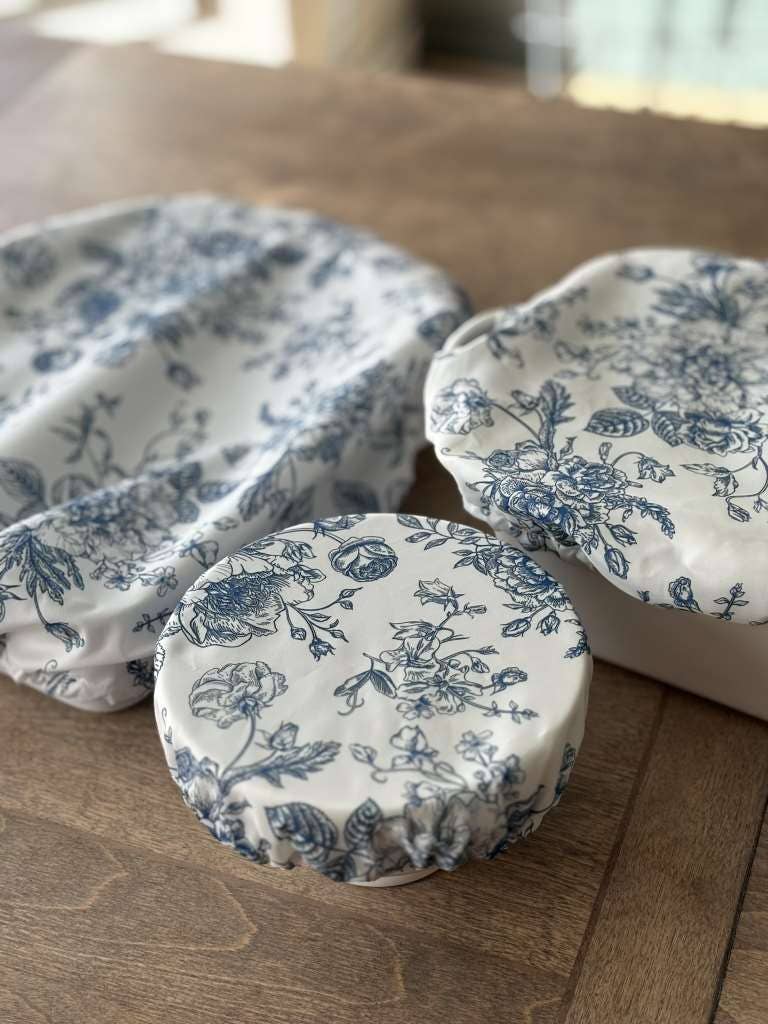 Kit Carson Accessories - Wholesale Food Storage Wrap/Bag - Dish covers - Blue Transferware 7 to15" & 9X13 Casserole pan1