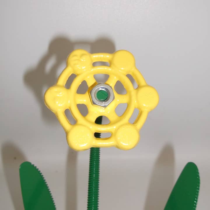 Creations Welded - Wholesale Sculpture - Yellow Metal Flowers, Sculptured Floral Decor, Faucet Flower1