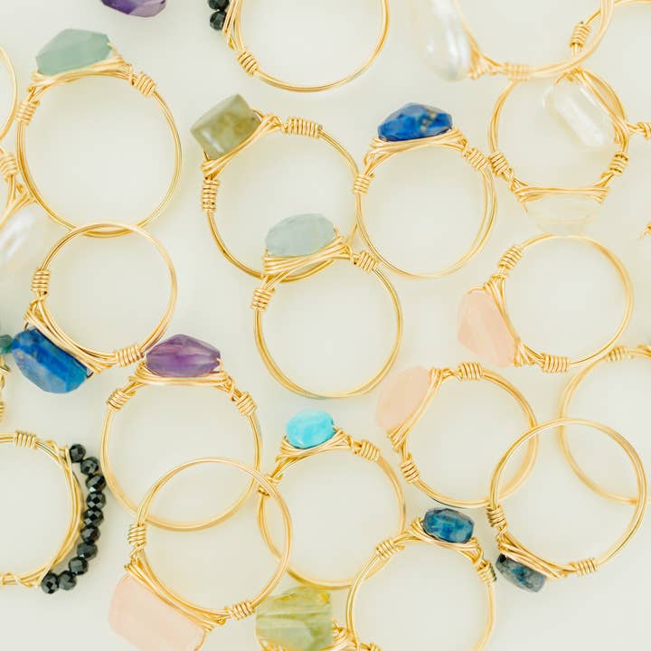 Assorted Gold Fill Gemstone Rings for wholesale on Faire1