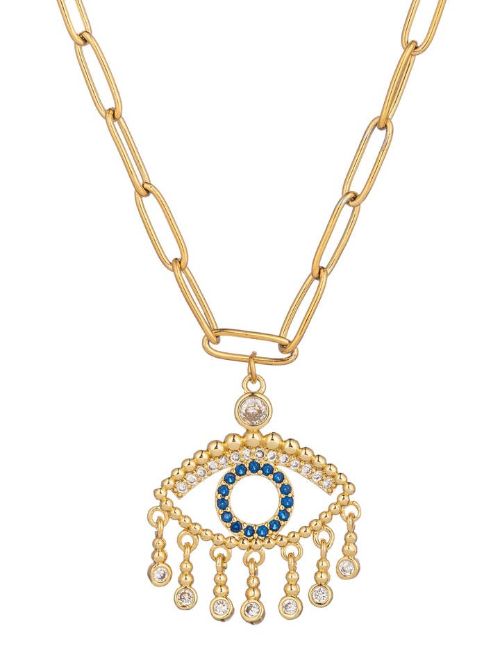 Gypsy Eye Pendant Necklace for wholesale by Eye Candy Los Angeles