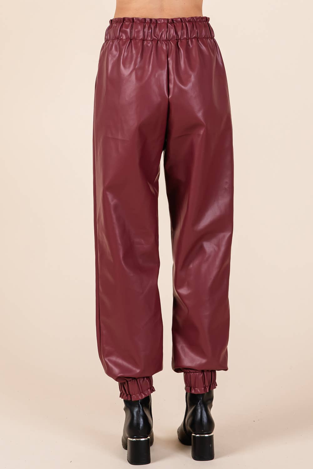 GeeGee x Lovelo - Wholesale Pants - Women's - Faux Leather Jogger Pants, MP5081213