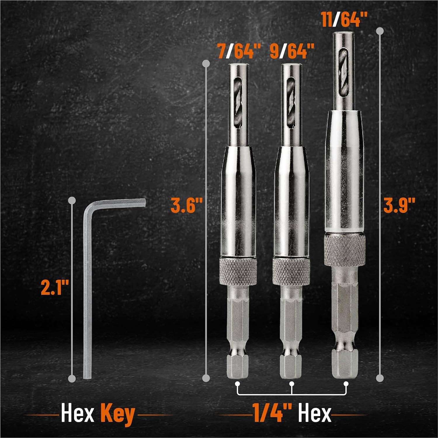 Bates Choice – wholesale Tool set – Bates- Self Centering Drill Bit Set, 3 Pack1