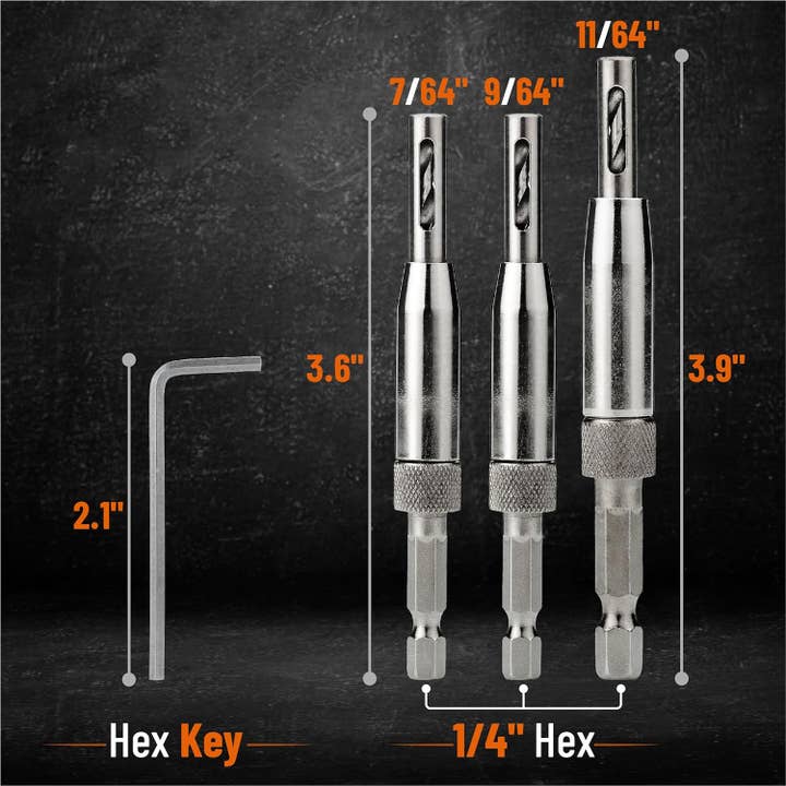 Bates Choice – wholesale Tool set – Bates- Self Centering Drill Bit Set, 3 Pack1