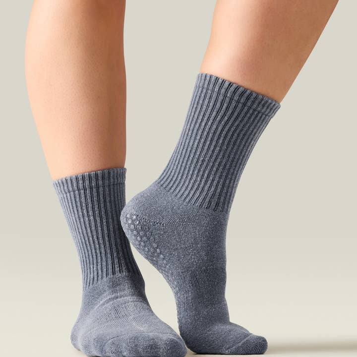 Crew Non Slip Grip Socks - Dusty Denim and other Purchase Wholesale denim material. Free Returns & Net 60 Terms on Faire trending on Faire.