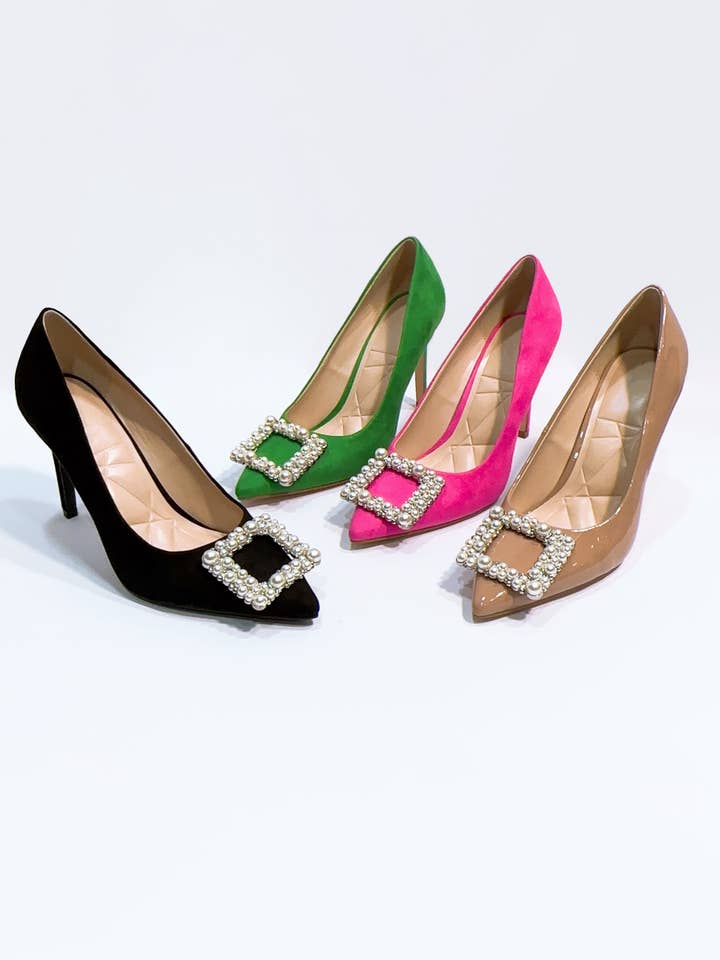 STILETTO MIT PERLENSCHMUCK UND SPITZER ZEHENPARTIE für den Großhandel von CCOCCI