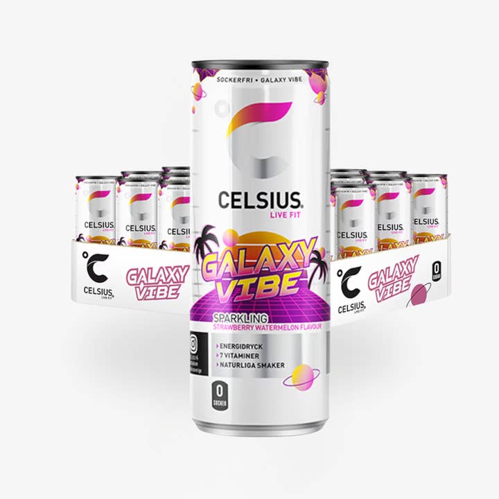 CELSIUS Galaxy Vibe pack de 24 pour la vente par Nordic Refreshment