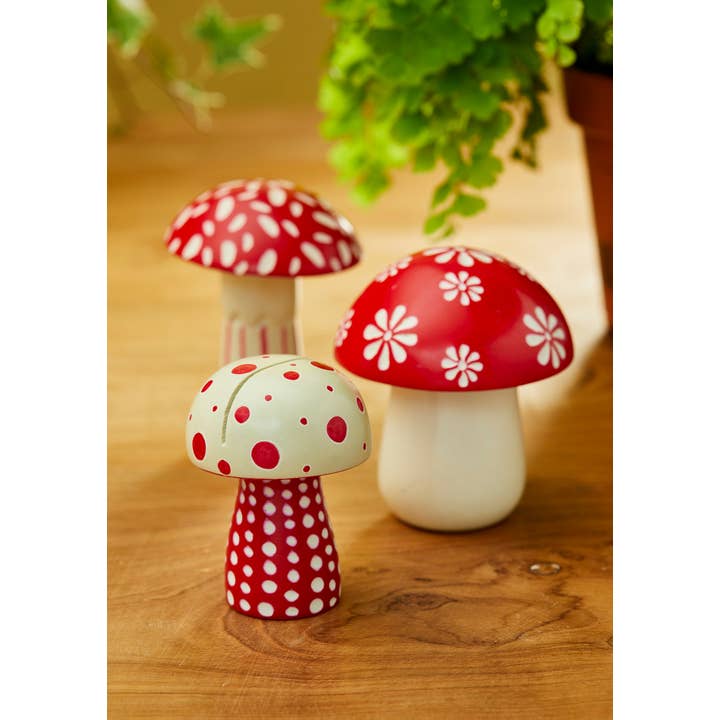 Namaste – Porta-incenso por atacado – Suporte de Incenso de Cogumelos Woodland - Creme Vermelho