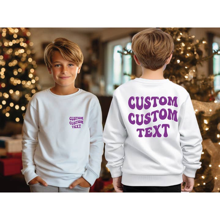 MAYA TX - Wholesale Graphic Sweatshirt - Unisex - Custom Sweatshirt and Hoodie, Your Text Custom Sweater X4527