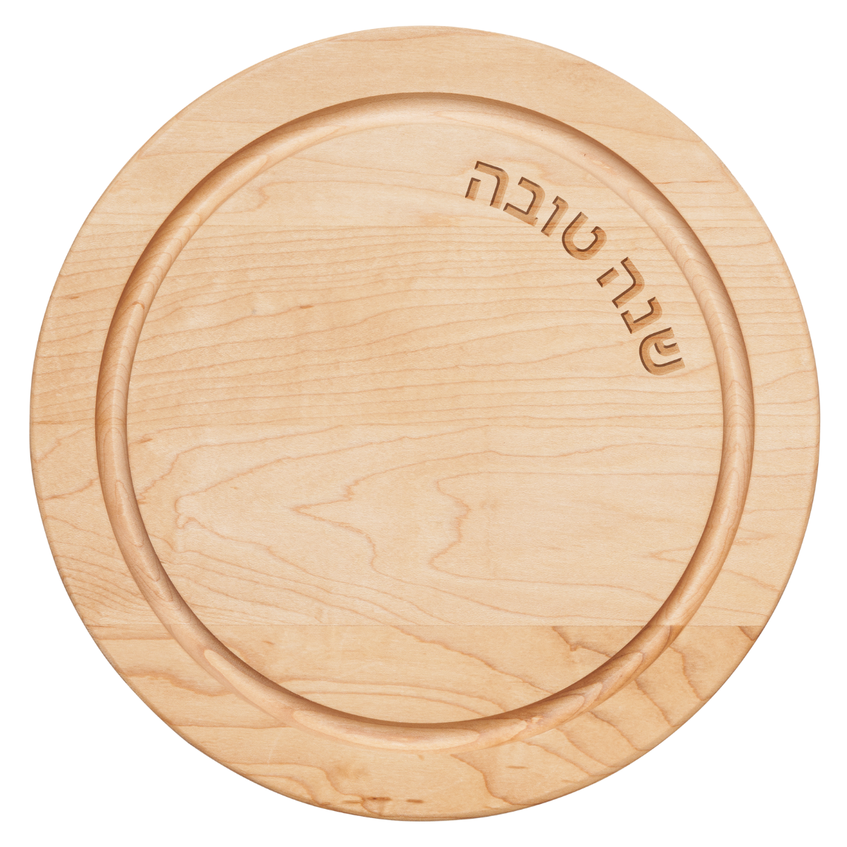 Sophistiplate – wholesale Ostbräda – 12x12" Rund skärbräda i lönn - Shana Tova #6770