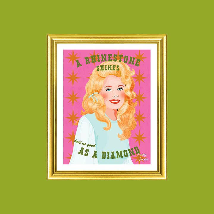 Lucky Goods Paper - Wholesale Art Print - Dolly Inspired Country Queen Rhinestones Portrait Print