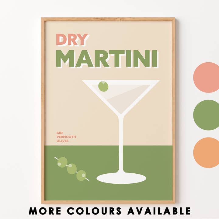 Tør Martini Cocktail Print for engroshandel hos Peach and Home