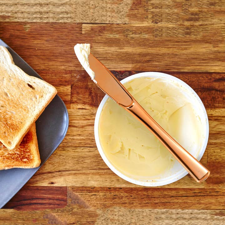 Plastic Premium Knives Set - 50 pcs - Rose Gold for wholesale on Faire4