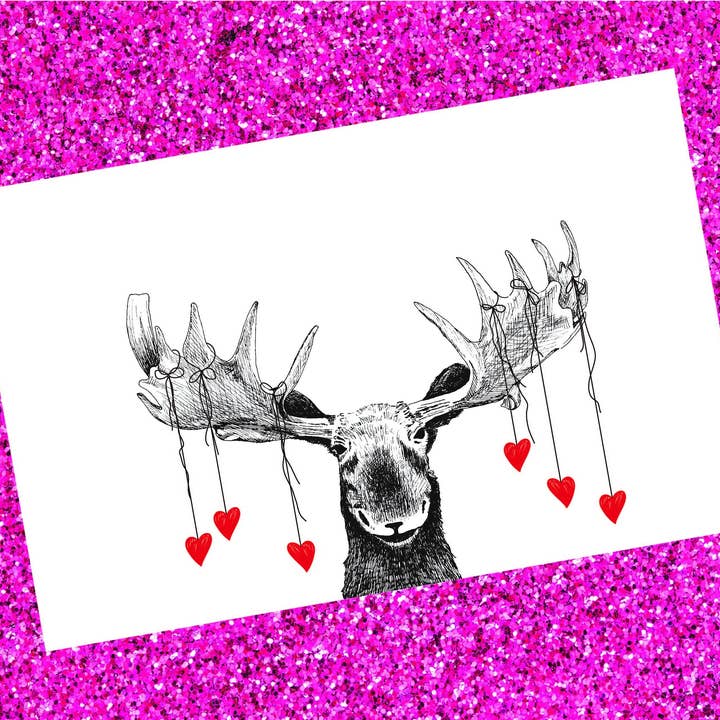 Canada Moose Funny Valentine Digital & Paper Card #2 for wholesale by S&Y Brand Paper co.