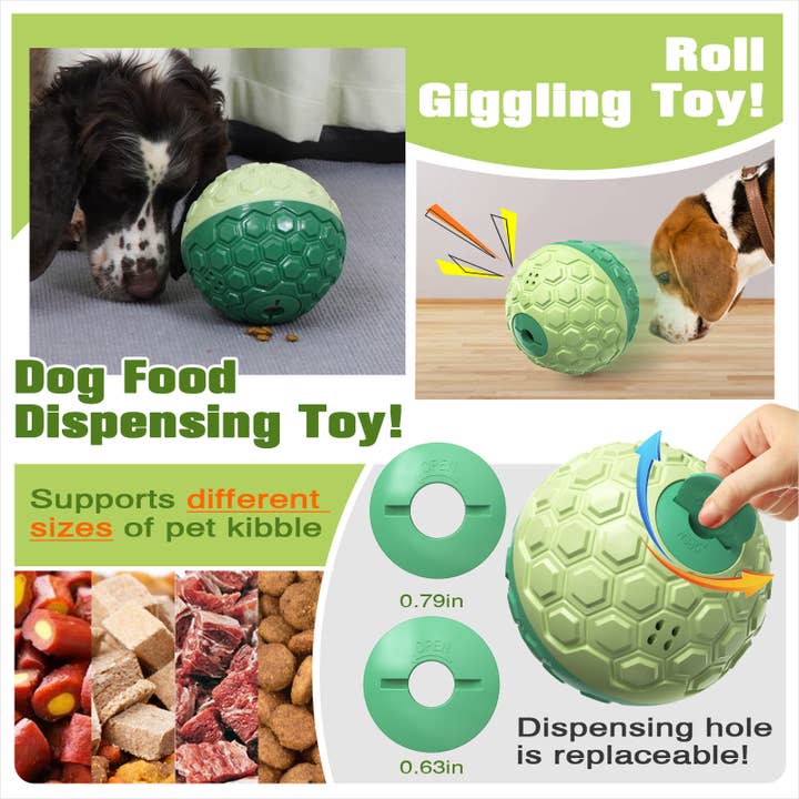 Green KADTC DOG WOBBLE GIGGLE TREAT BALL for wholesale on Faire4