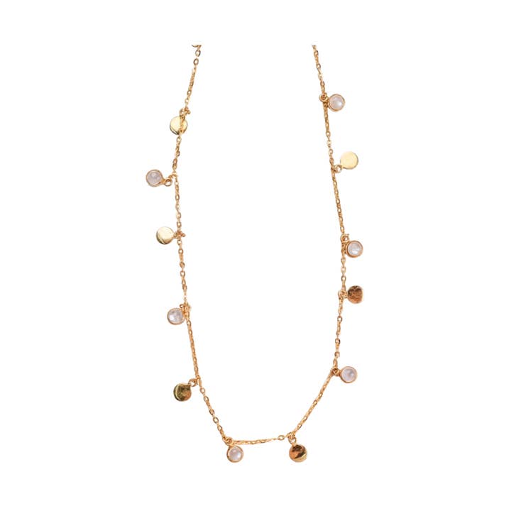 Ras de cou The Moonstone - Doré pour la vente par The Crystal Boutique