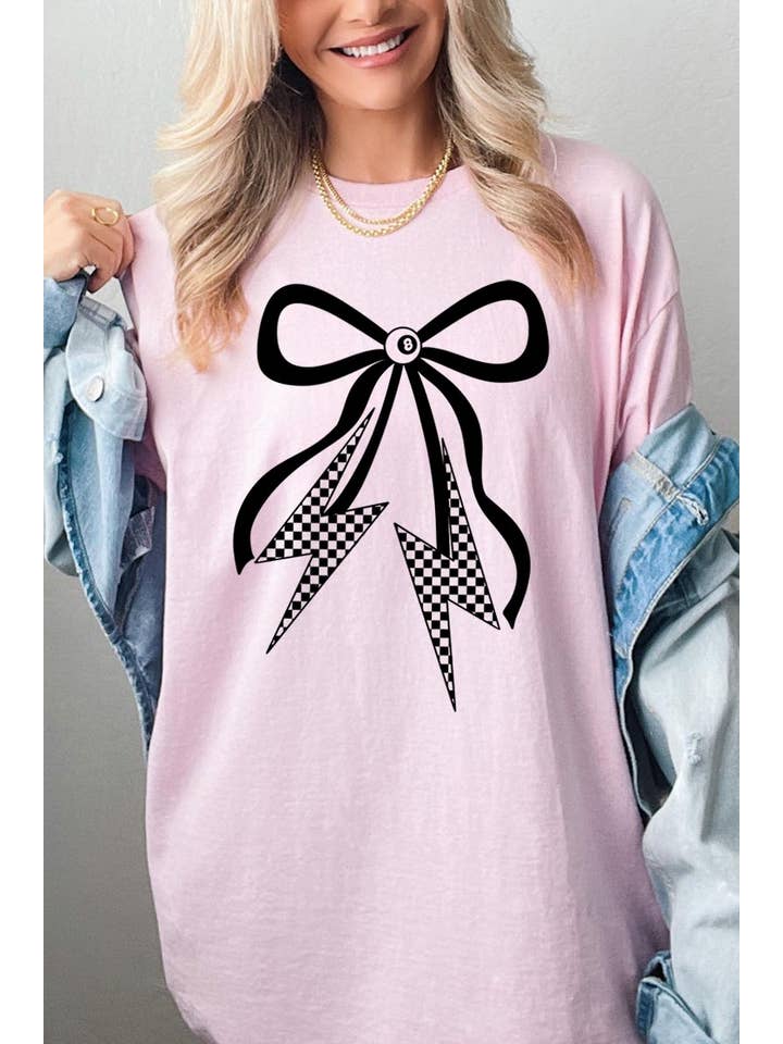 COLORBEAR - Wholesale T-Shirt (Graphic) - Women's - Lightning Bolt Bow Graphic Plus Heavy Cotton Tee3