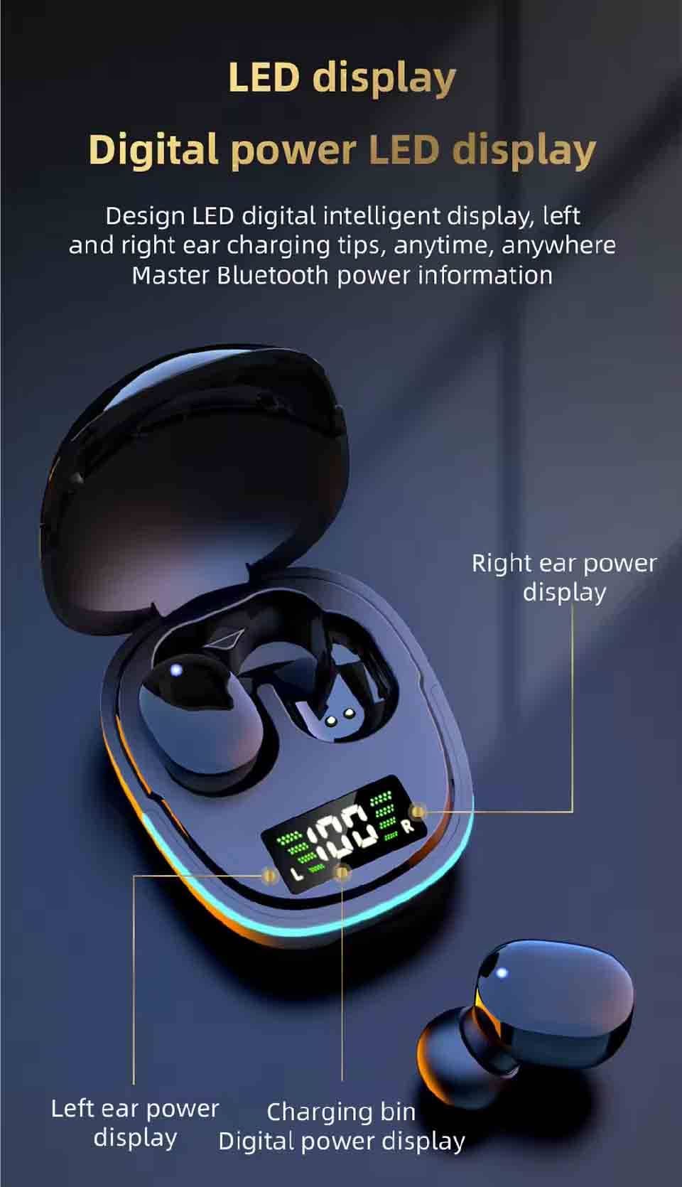 GulleeGadgets - Wholesale Headphones - Wireless Earbuds with LED Display - in bulk1