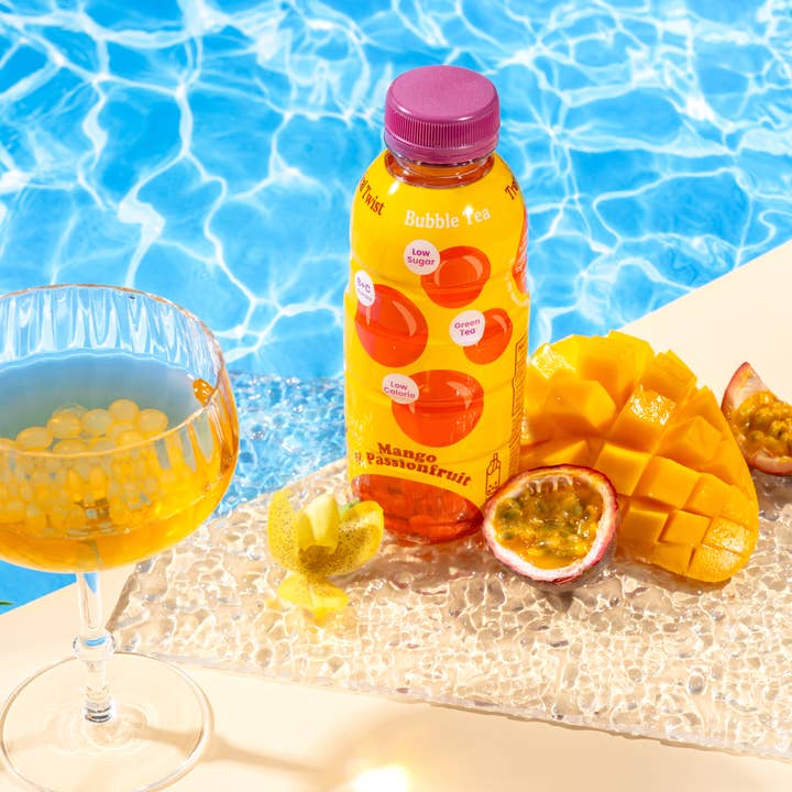 Tempo Tea Bar – wholesale Iced tea – Tropical Twist - Mango & Passionfruit with Popping Boba1