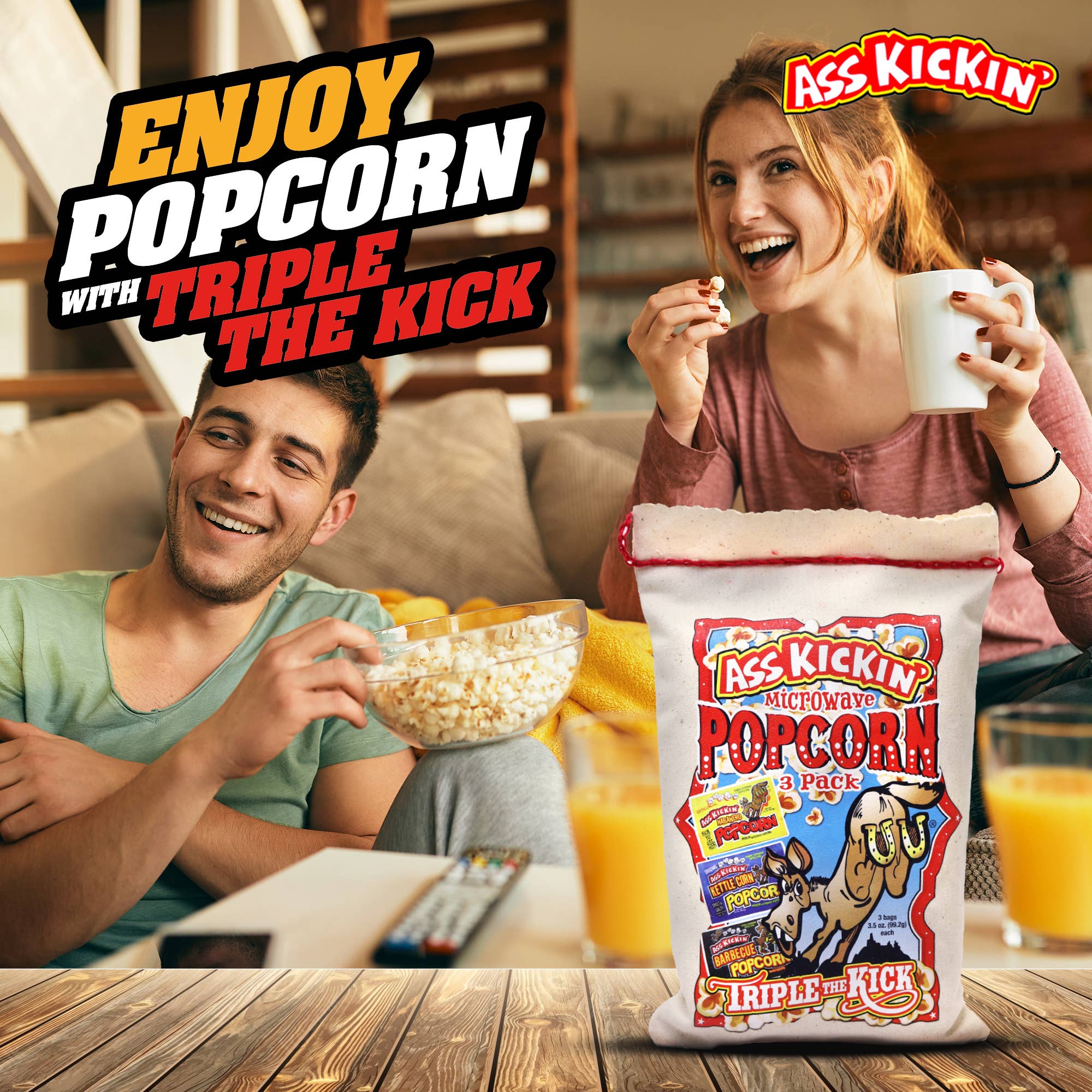 Southwest Specialty Food - Wholesale Popcorn - Ass Kickin’ Popcorn 3 Pack Assortment3