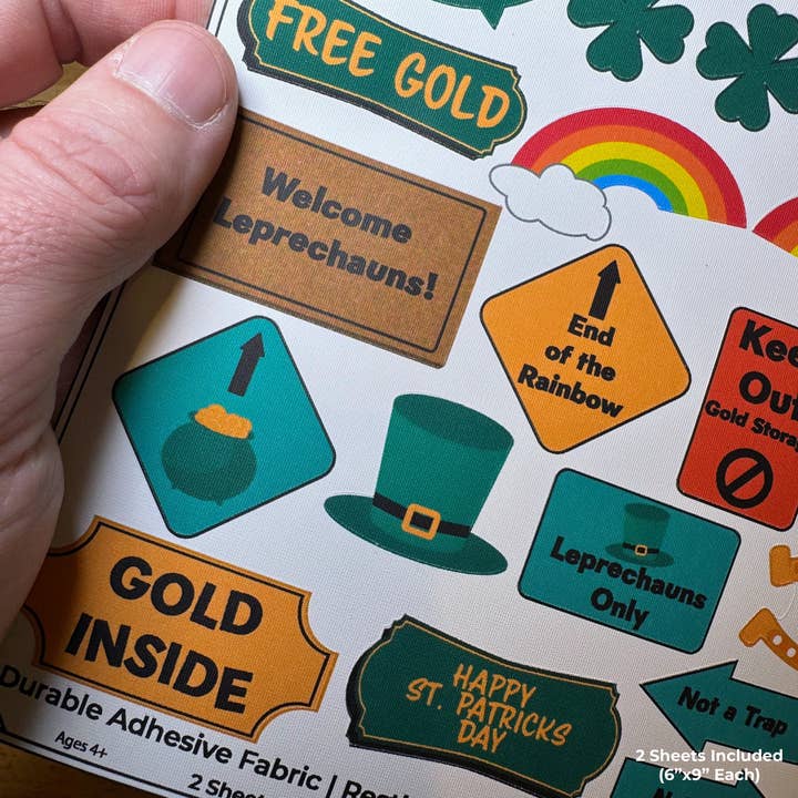 RestickBrix - Wholesale Building Set - Kids - Reusable Decals for Magnetic Tiles & Bricks: Leprechaun2