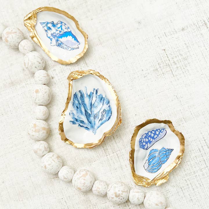 Oyster Ring Dish - Beach Please for wholesale by The Painted Pearl