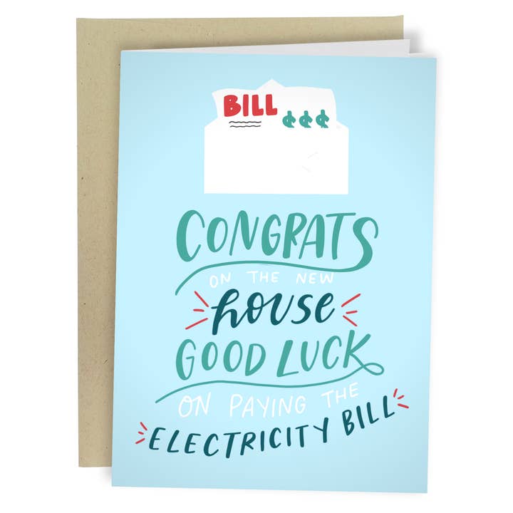 Electricity Bill | Funny Moving Out Card for wholesale by Sleazy Greetings