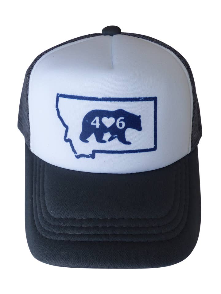 Cinza adulto com chapéu de urso Navy Montana por atacado de Montana Tees