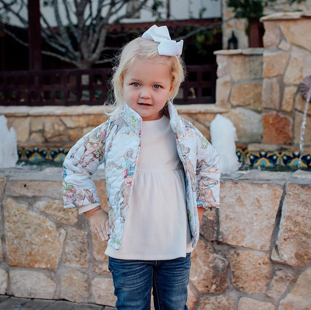 Wholesale Birdie Cowgirl Multi Youth Quilted Snap Jacket for your