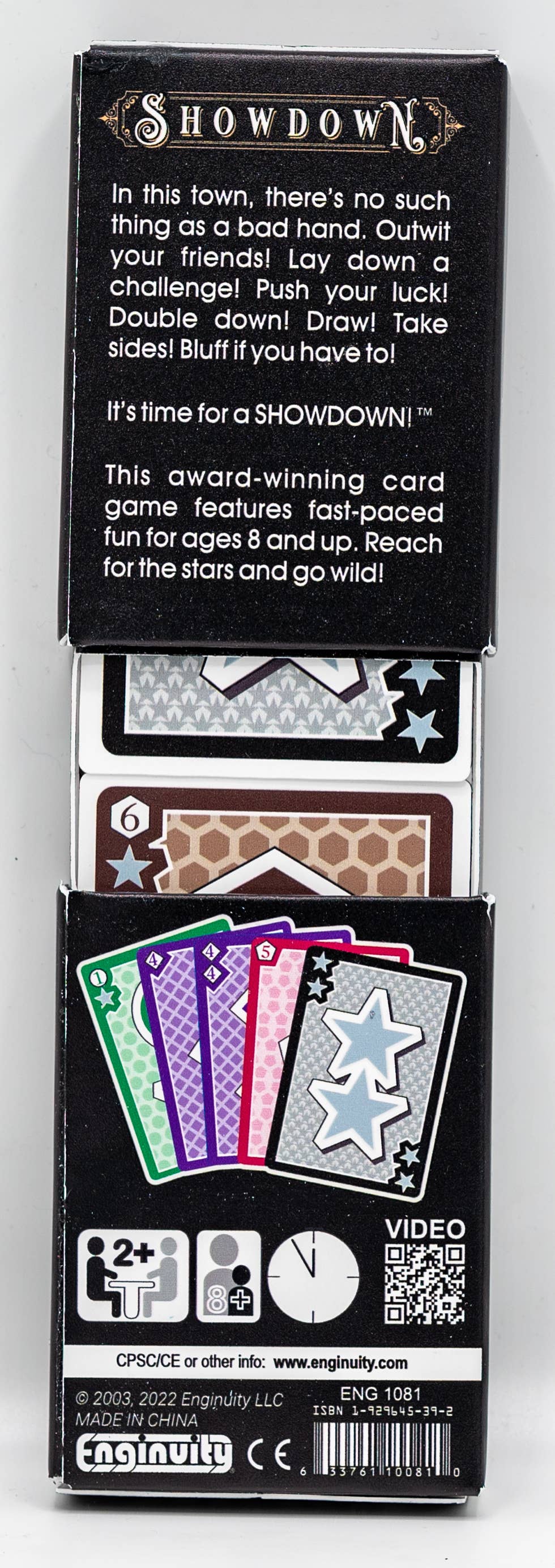 Enginuity Games - Wholesale Card Game - Showdown Card Game, display of 122