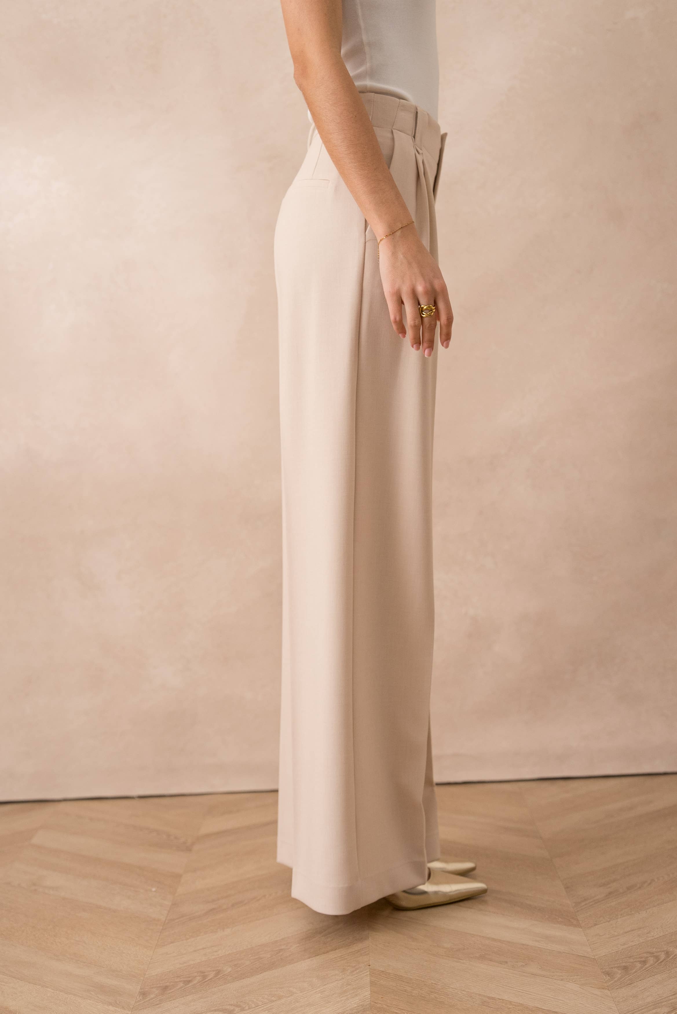 Attentif Paris - Vendita all'ingrosso Pantaloni eleganti - Donna - [Aura] Pantaloni ampi a vita alta con pinces23