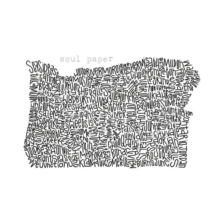 Mappa Oregon per la vendita all'ingrosso da parte di Soul Paper
