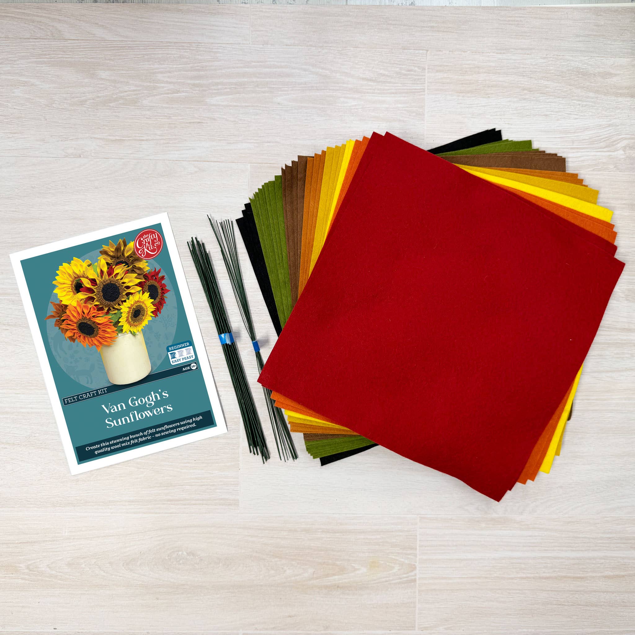 The Crafty Kit Company – wholesale DIY craft kit – Van Gogh's Felt Sunflowers Kit2