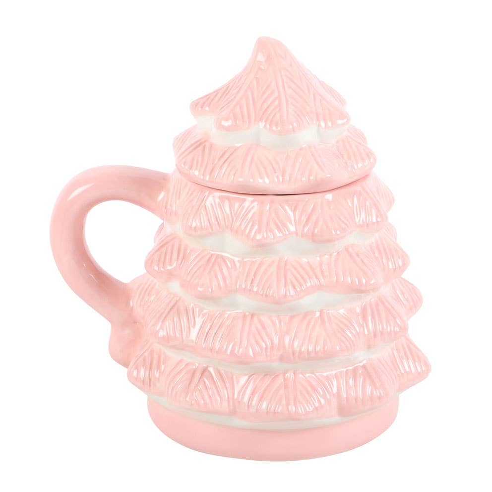 Something Different Wholesale - Wholesale Coffee Mug - Pink Christmas Tree Shaped Mug1