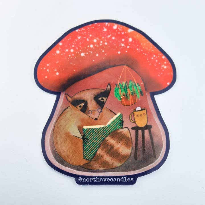 Book Themed Sticker / Amanita 'nother Book / Bookish Sticker for wholesale by North Ave Candles