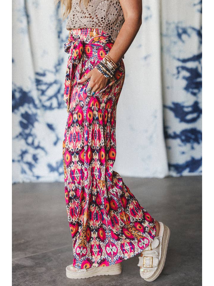 Three Bird Nest - Wholesale Pants - Women's - Secret Admirer Printed Pants - Pink Multi